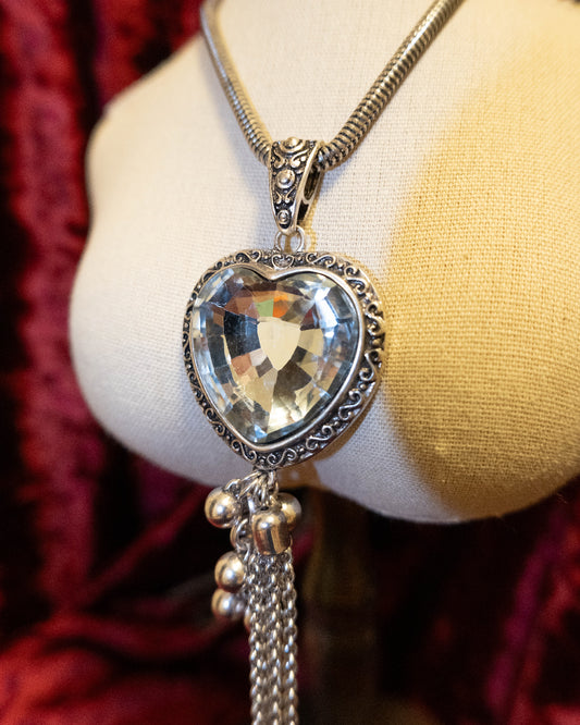 [France] Prism Crystal Heart Long Necklace