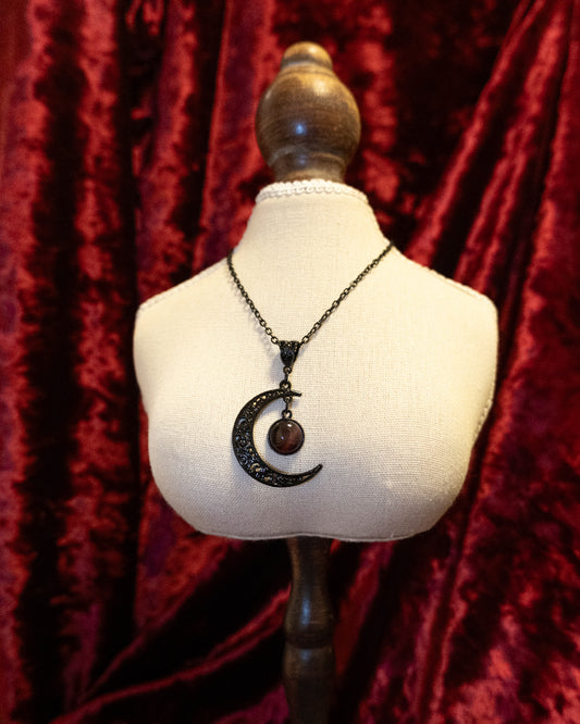 Midnight Purple Moon Necklace
