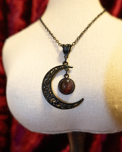 Midnight Purple Moon Necklace