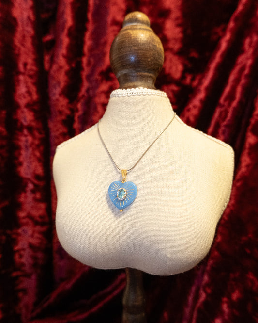 Arctic Blue Heart Charm