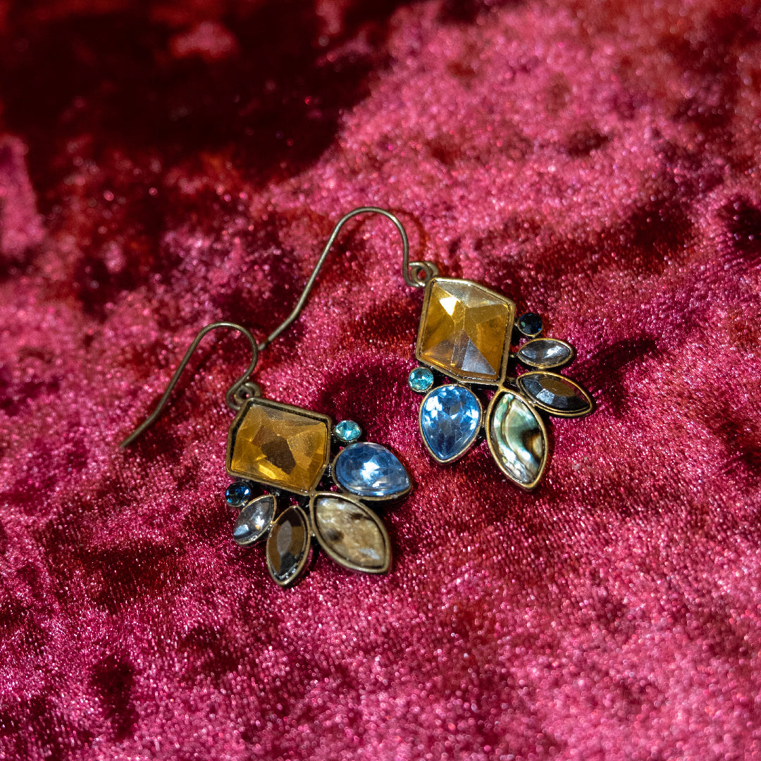 Isabel Sunset Siene Blue Crystal Earrings