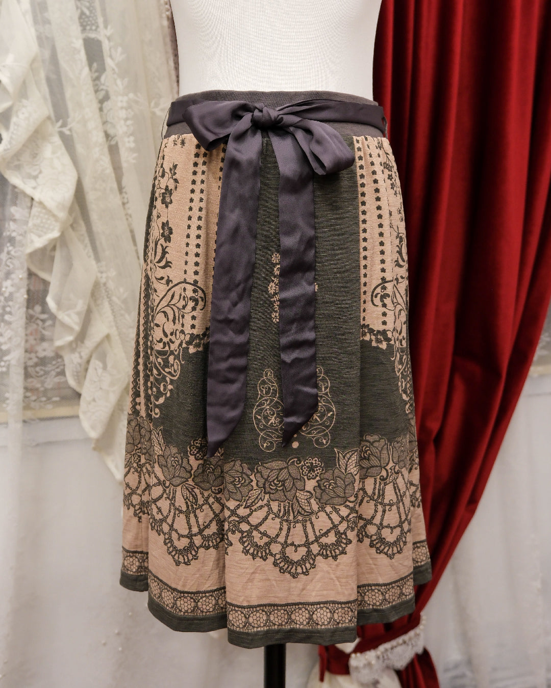 Axes Femme Peach Victorian Ribbon Skirt