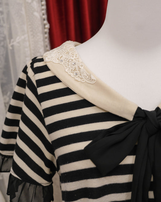 Axes Femme Stripe Ribbon Top