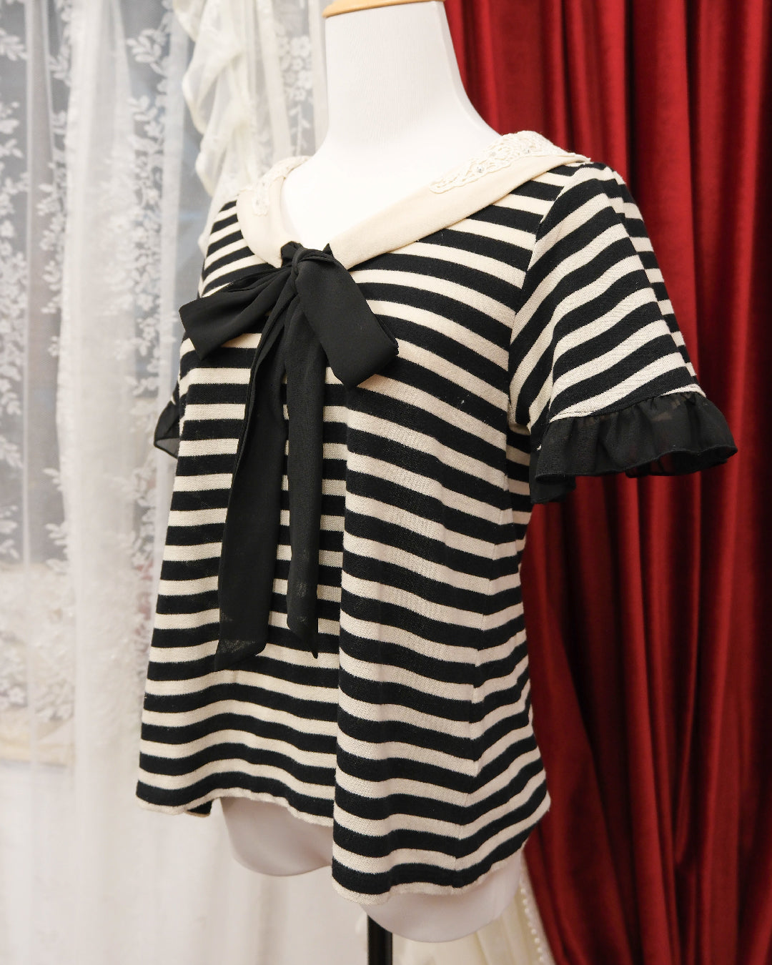 Axes Femme Stripe Ribbon Top