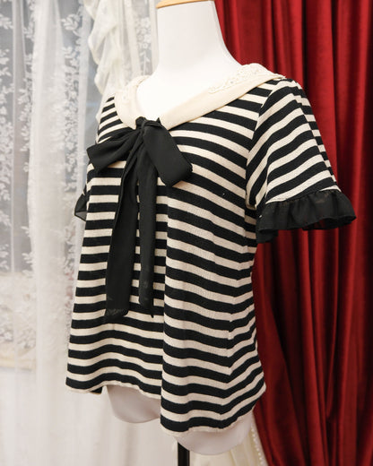 Axes Femme Stripe Ribbon Top