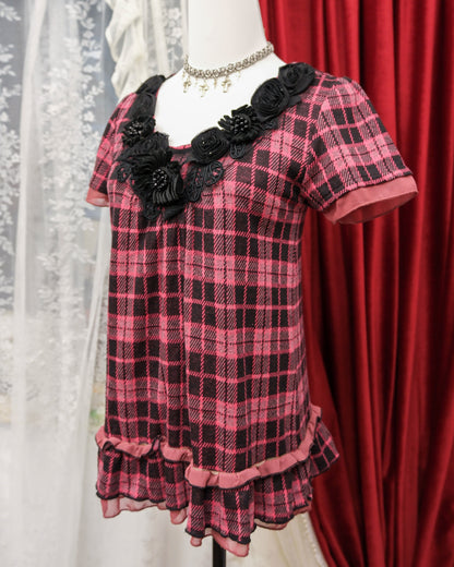 Axes Femme Magenta Plaid Rosy Top