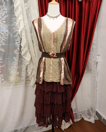 [Set] Wilted Cocoa & Mulberry Ruffles