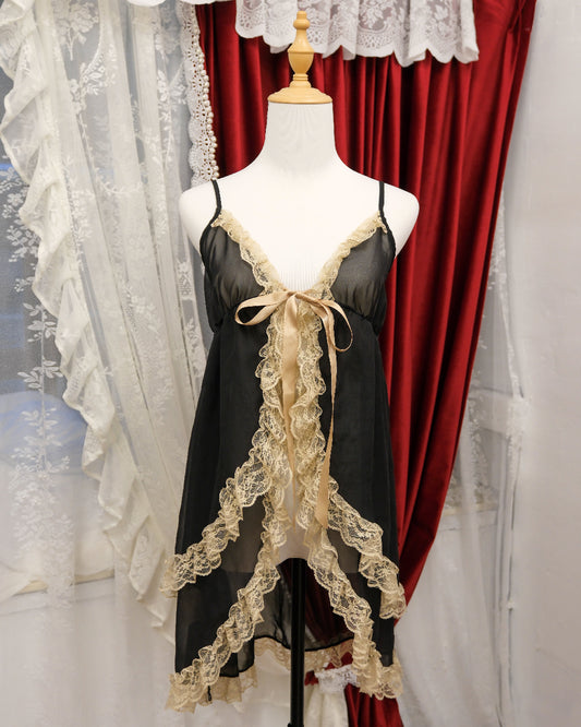 Dark Ruffle Sheer Camisole