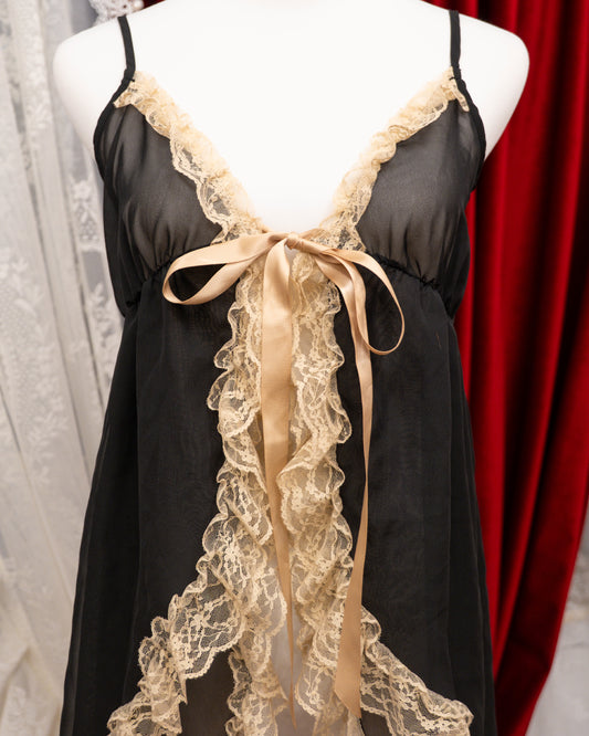 Dark Ruffle Sheer Camisole