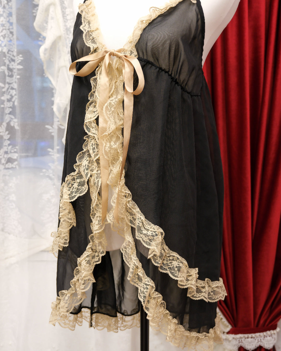 Dark Ruffle Sheer Camisole
