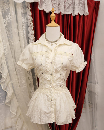 Pearl White Gems Top