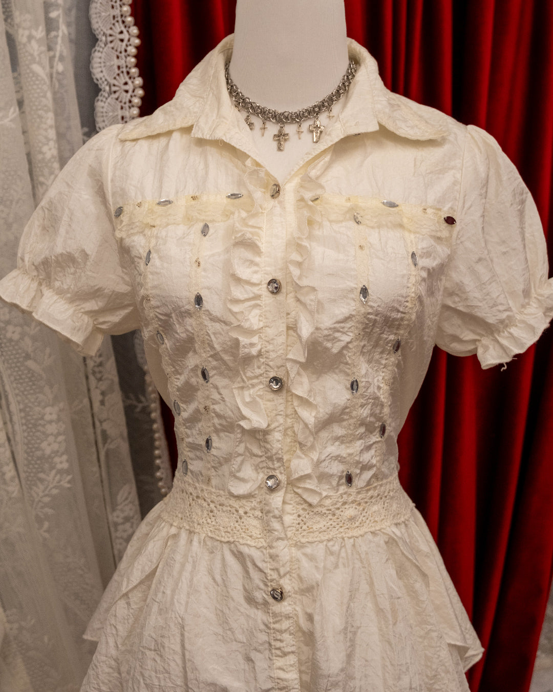 Pearl White Gems Top