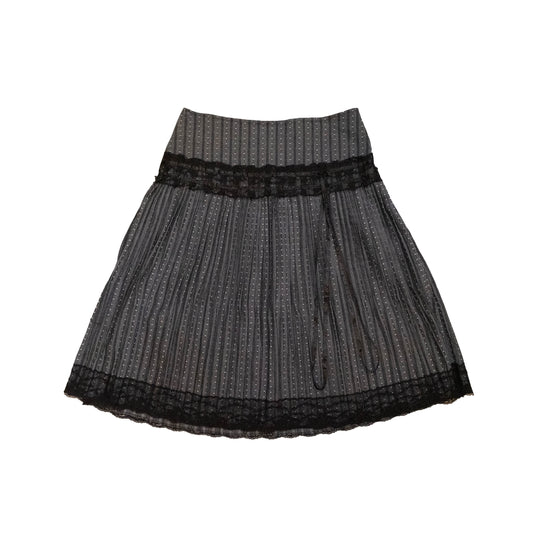 Grey Polka Dots Midi Skirt