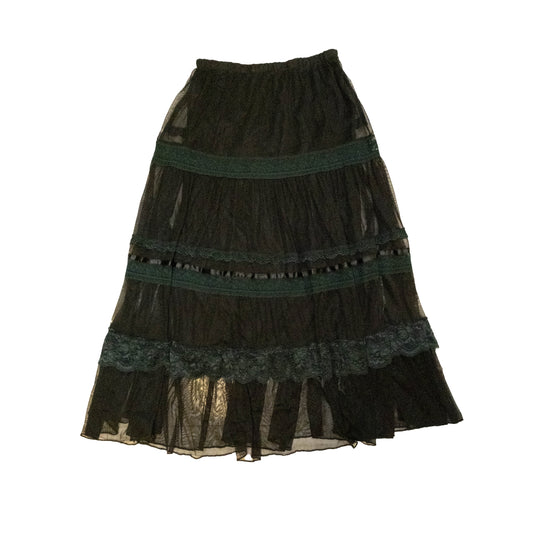 Dark Viridian Sheer Maxi Skirt