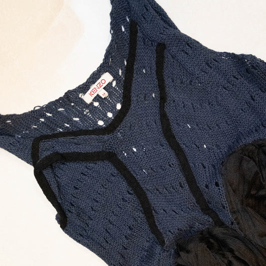 [KENZO] Indigo Knitted Vest Dress
