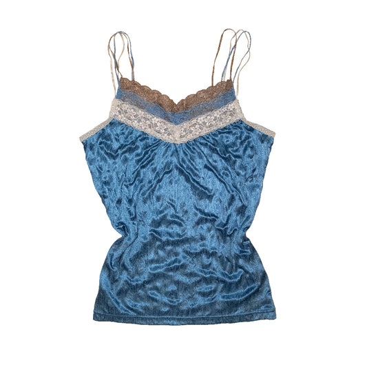Lapis Silk Lace Cami
