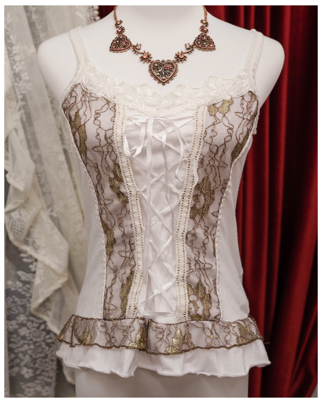 White Victorian Ribbon Camisole