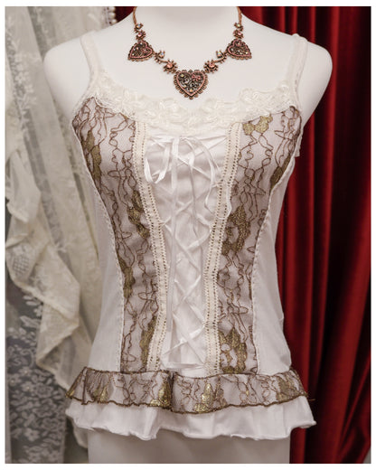White Victorian Ribbon Camisole