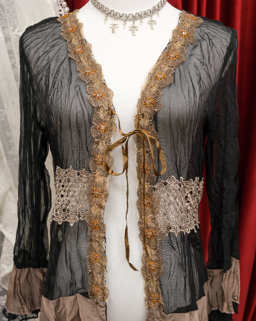 Tawny Black Sheer Cardigan