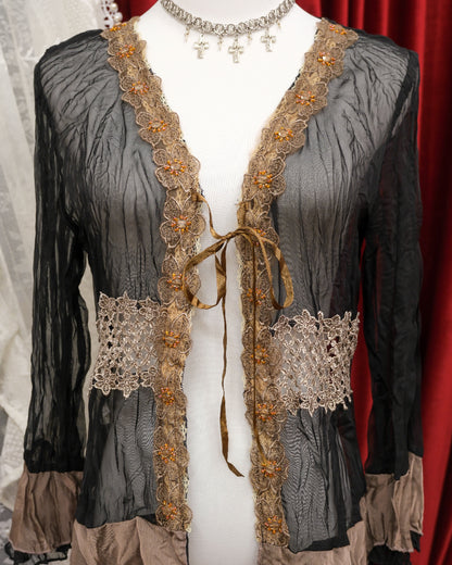 Tawny Black Sheer Cardigan