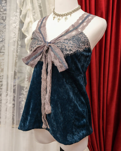 Teal Blue Lace Butterfly Camisole