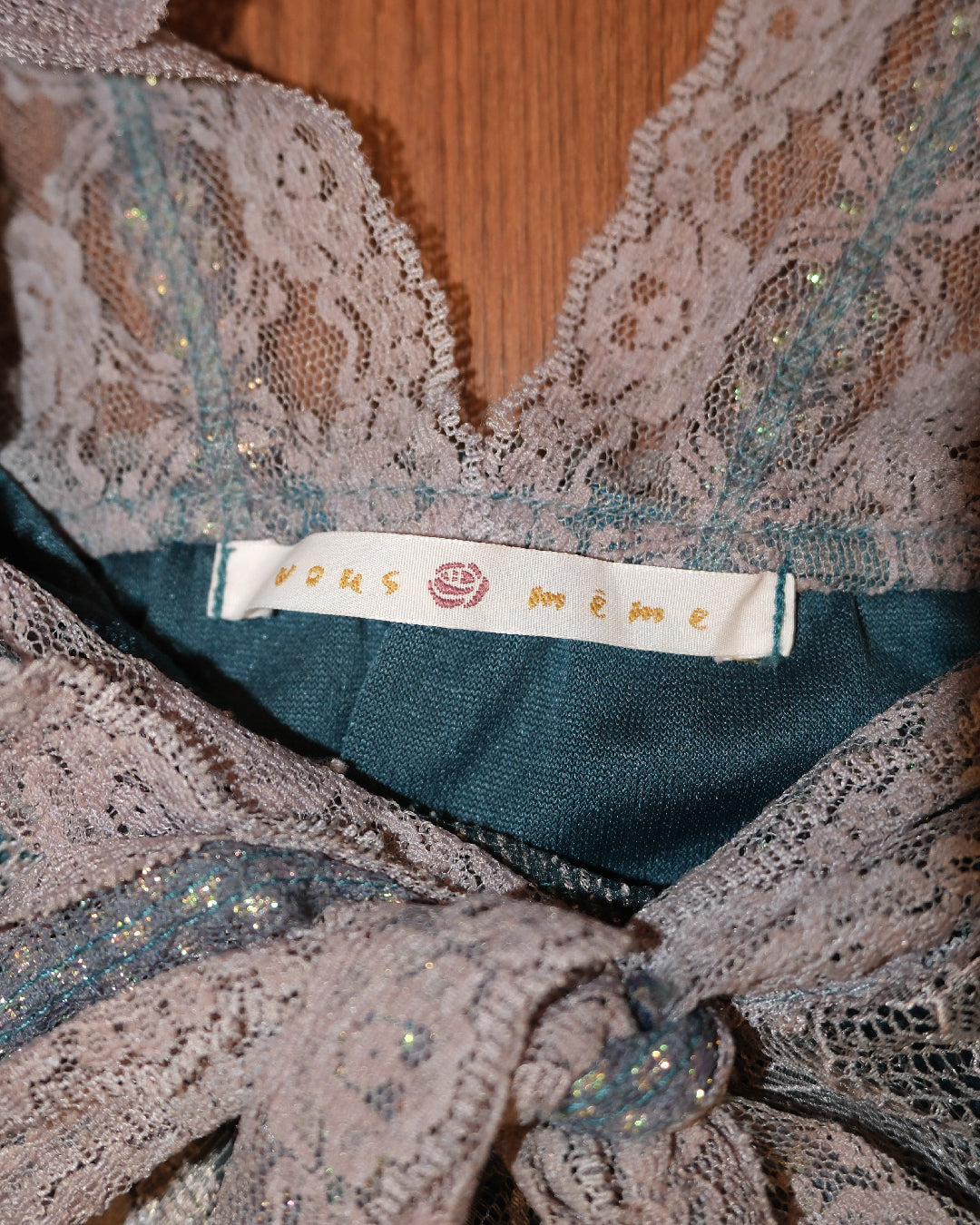 Teal Blue Lace Butterfly Camisole