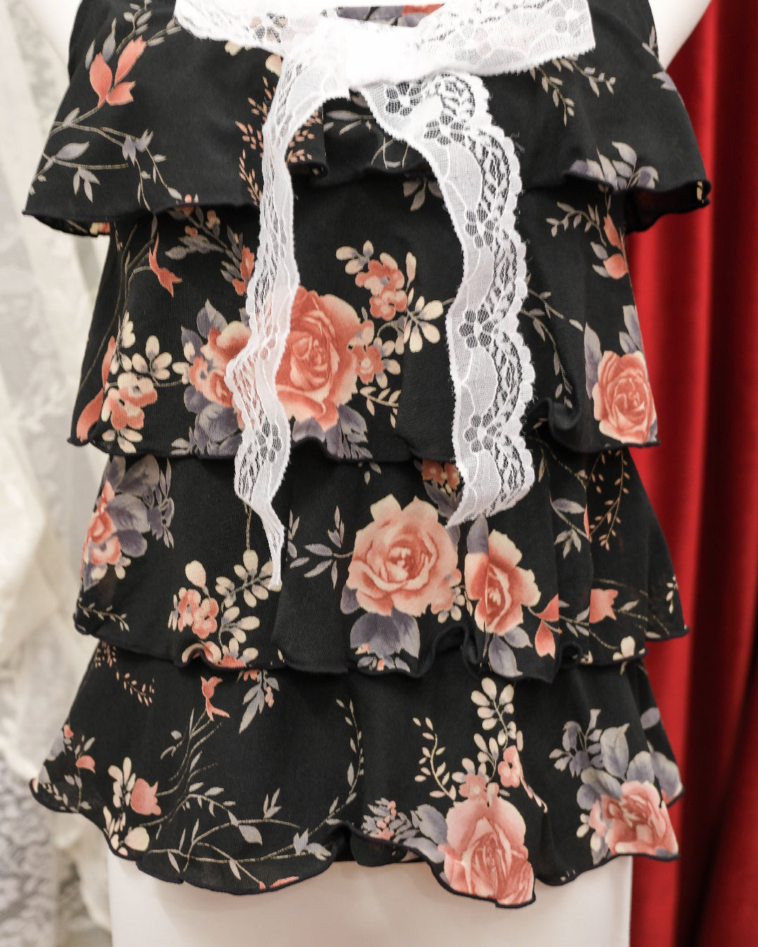 [Korea] Rosy Layers Ribbon Camisole