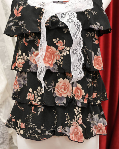 [Korea] Rosy Layers Ribbon Camisole