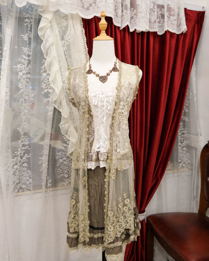 Pretty Angel Starry Floral Lace Vest Outer
