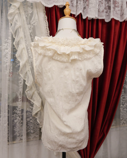 [Turkey] Morgan Ruffle Cream Ribbons Vest
