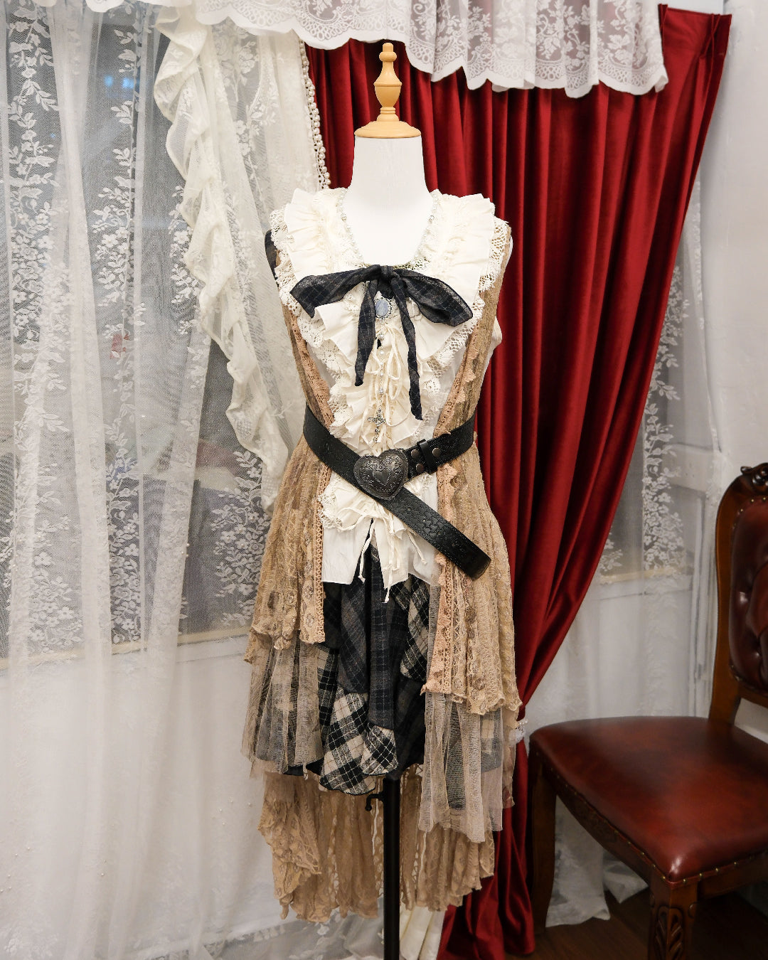 [Turkey] Morgan Ruffle Cream Ribbons Vest