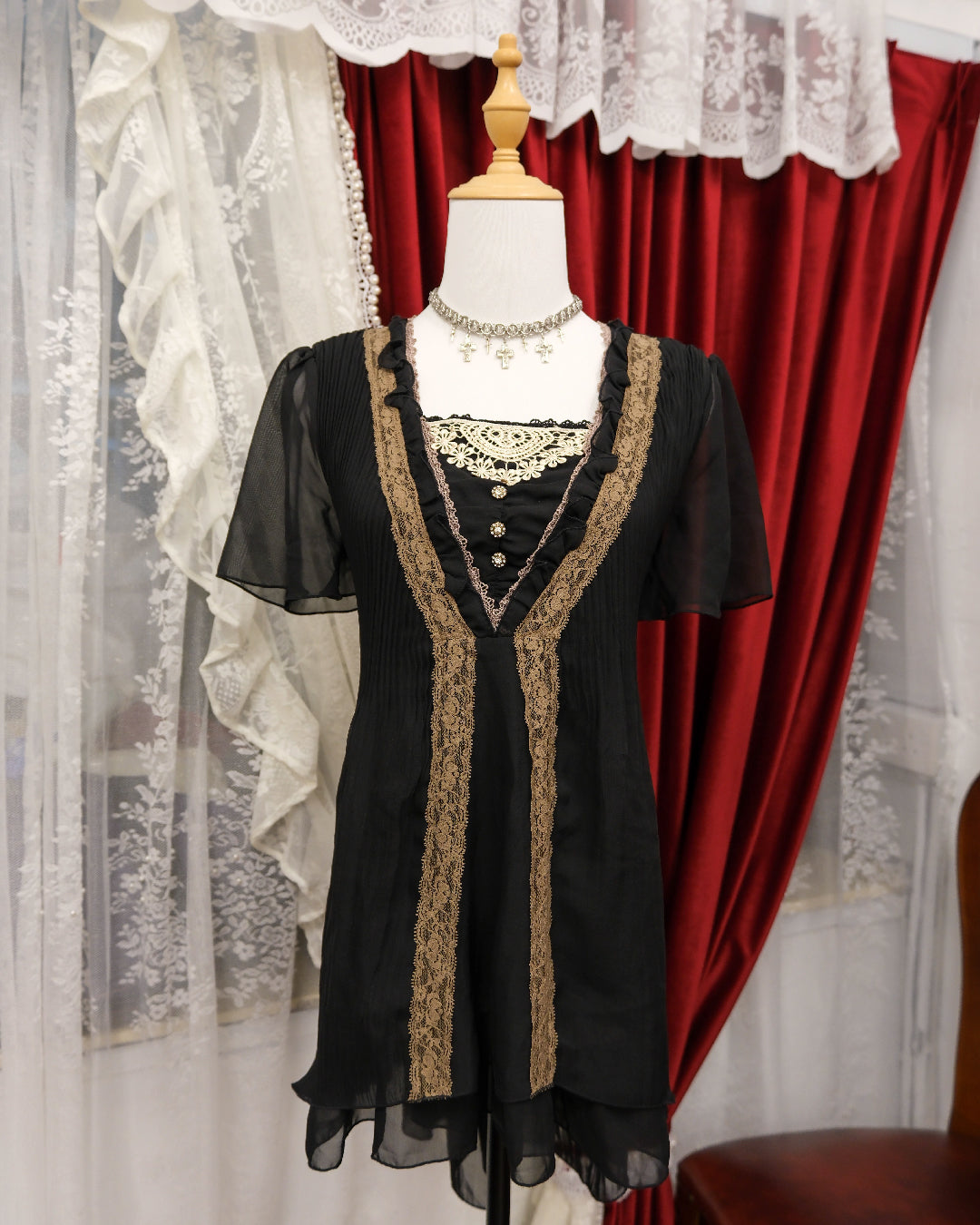 Axes Femme Gothic Black Sheer Dress