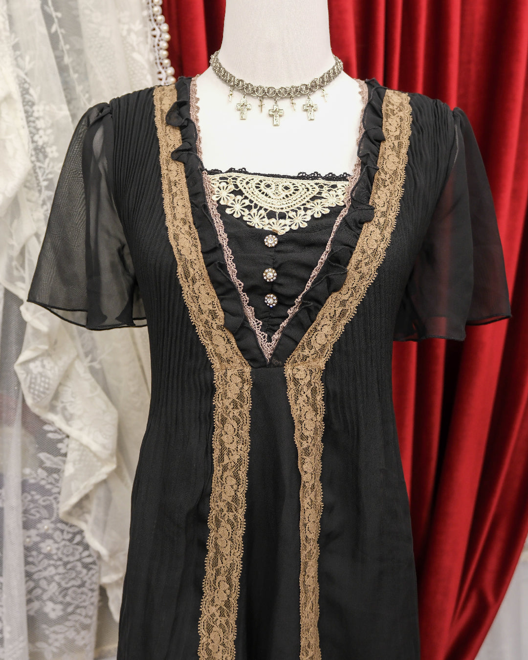 Axes Femme Gothic Black Sheer Dress