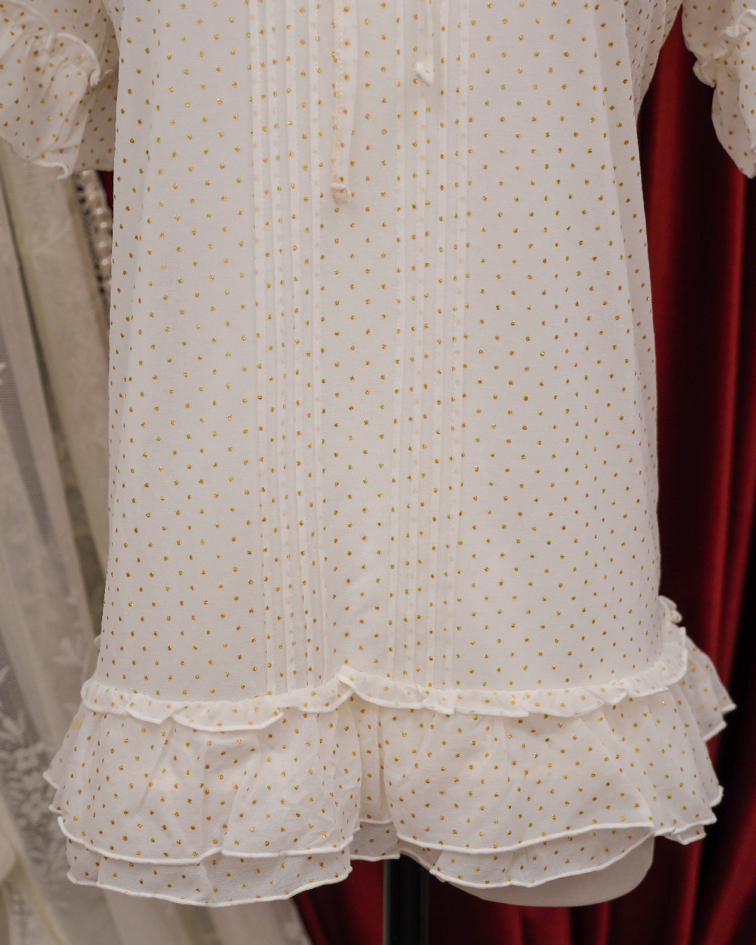 Golden Cream Polka Dots Top