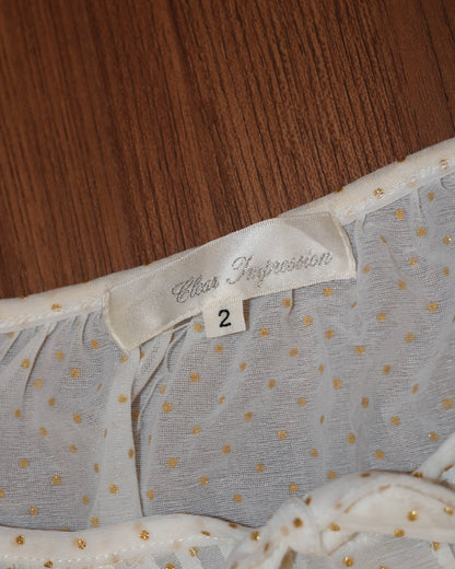 Golden Cream Polka Dots Top