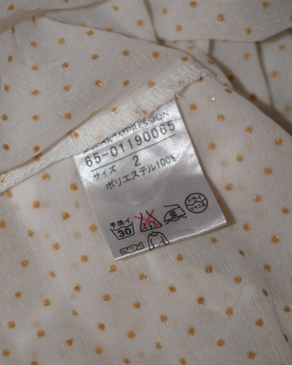 Golden Cream Polka Dots Top