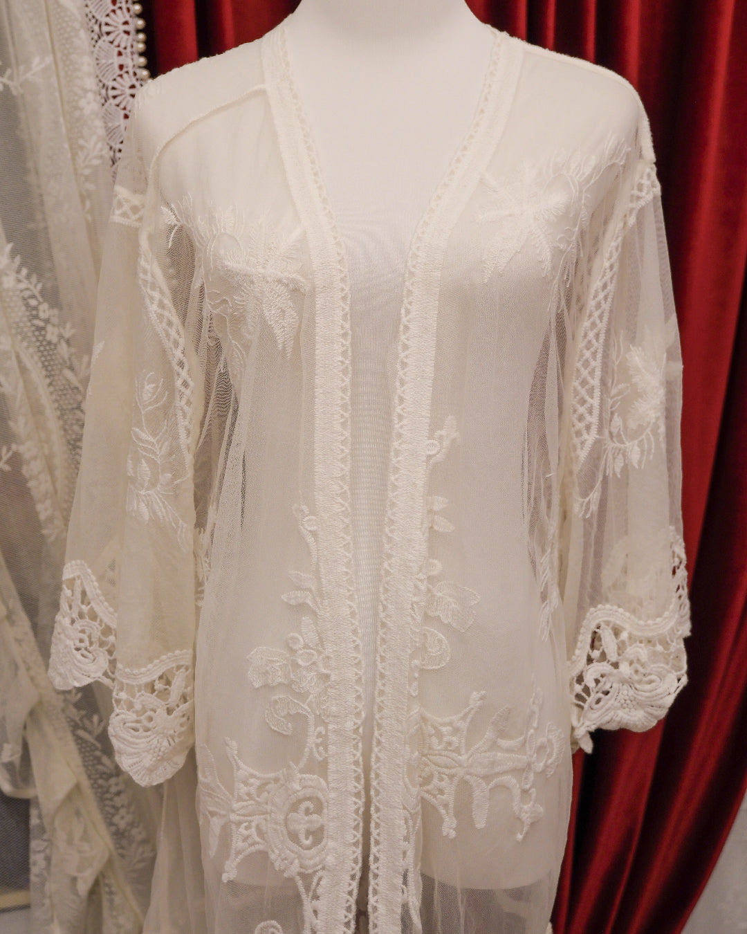 Origami By Vivien Bohemian White Embroidered Cardigan