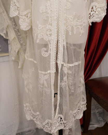Origami By Vivien Bohemian White Embroidered Cardigan