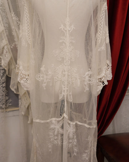 Origami By Vivien Bohemian White Embroidered Cardigan