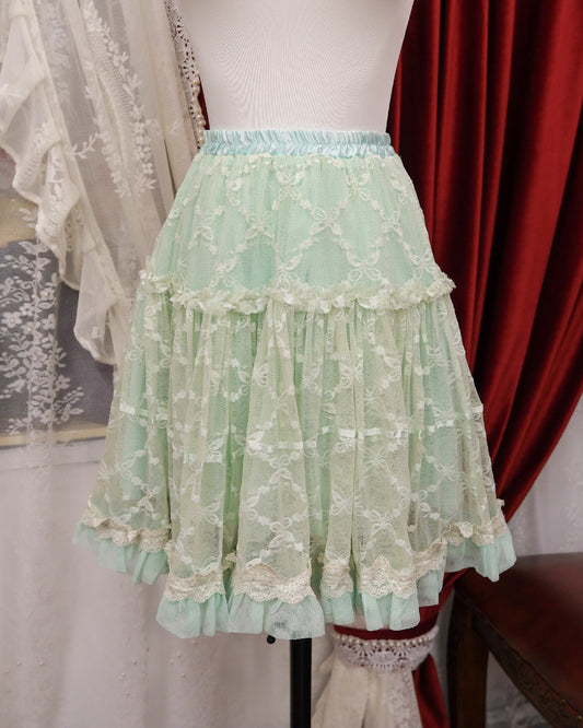 Axes Femme Pastel Mint Lace Skirt