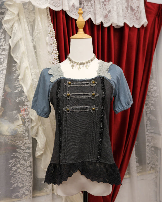 Axes Femme Sailor Blue Military Top