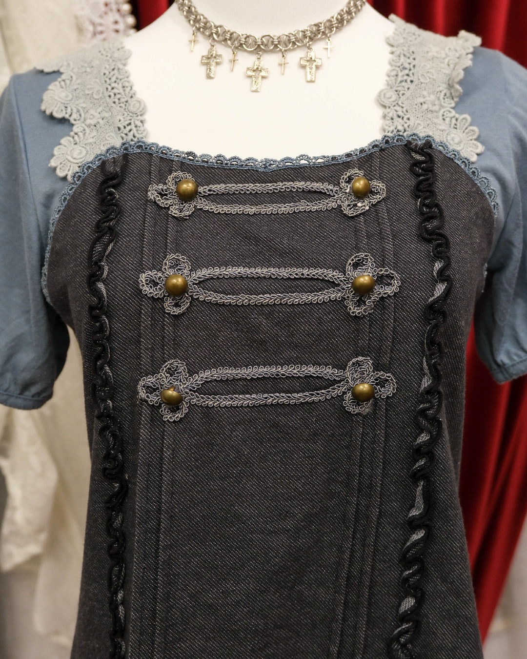Axes Femme Sailor Blue Military Top