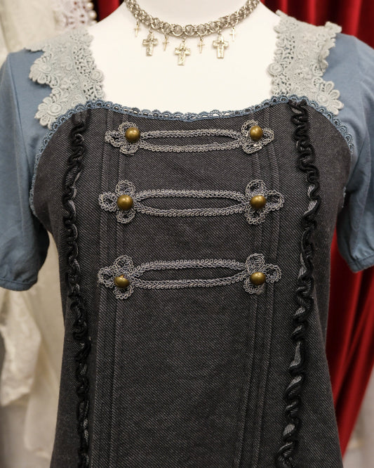 Axes Femme Sailor Blue Military Top