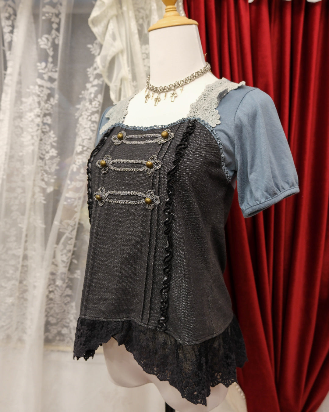 Axes Femme Sailor Blue Military Top