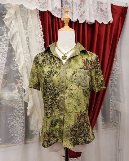 Moss Fairycore Mesh Top