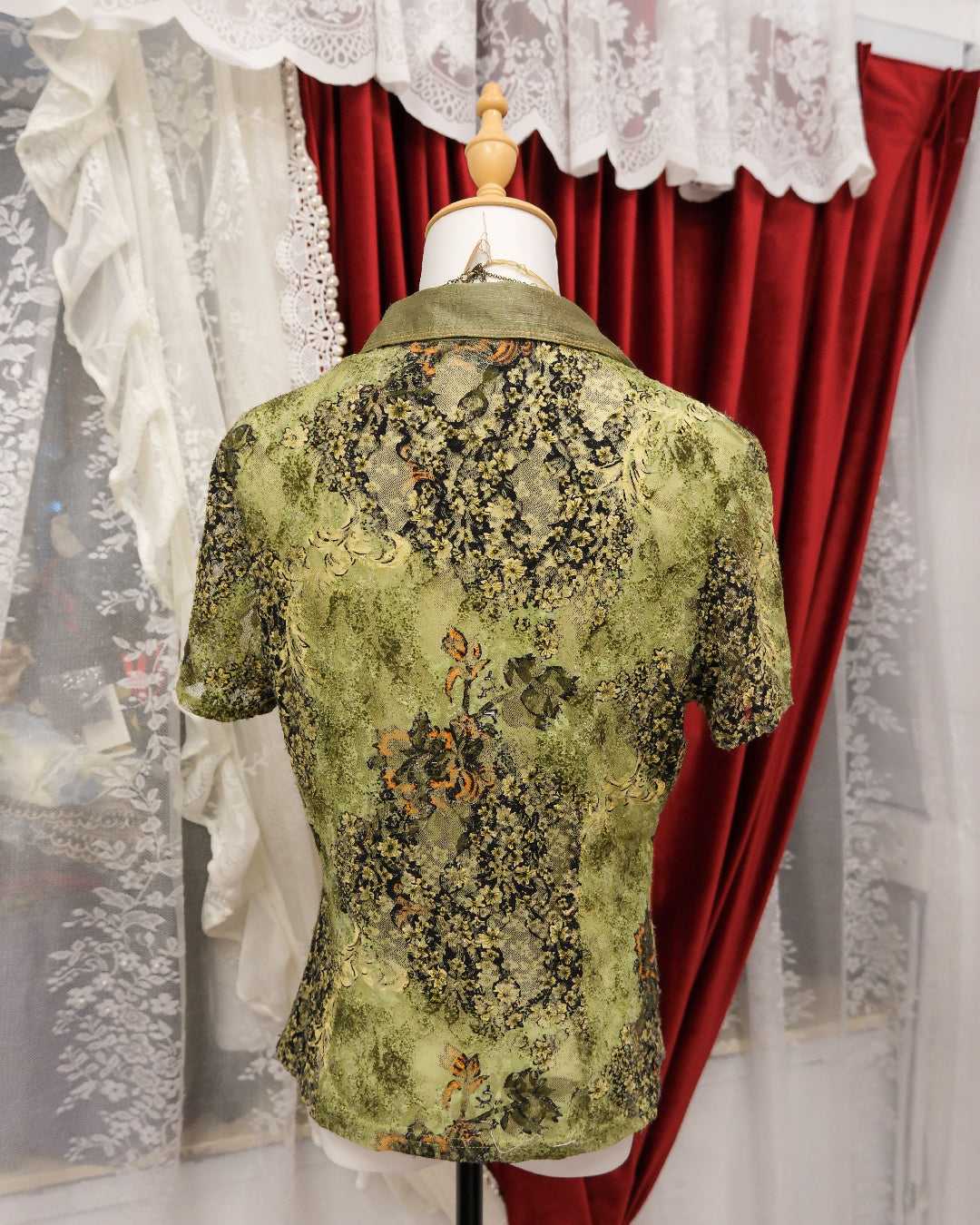 Moss Fairycore Mesh Top