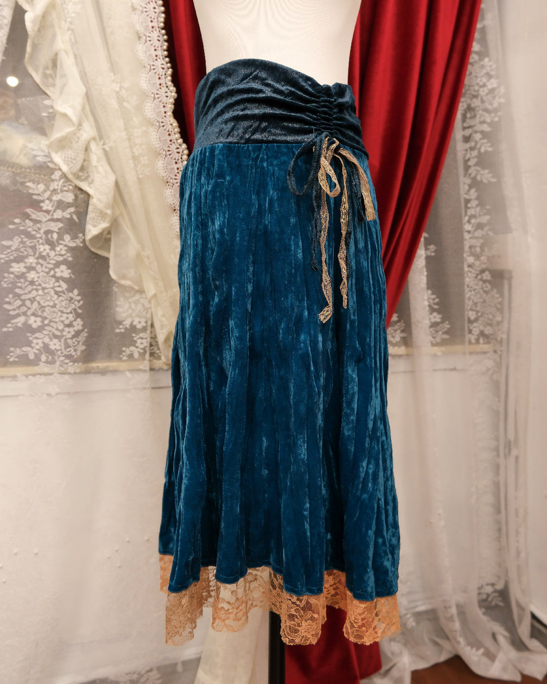 [Korea] Tourquoise Velvet Maxi Dress