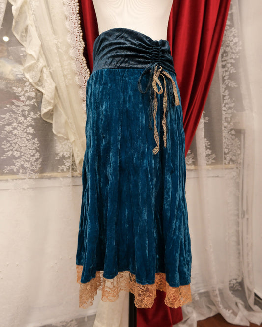[Korea] Tourquoise Velvet Maxi Dress