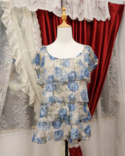 [Vietnam] Blue Rose Layers Top