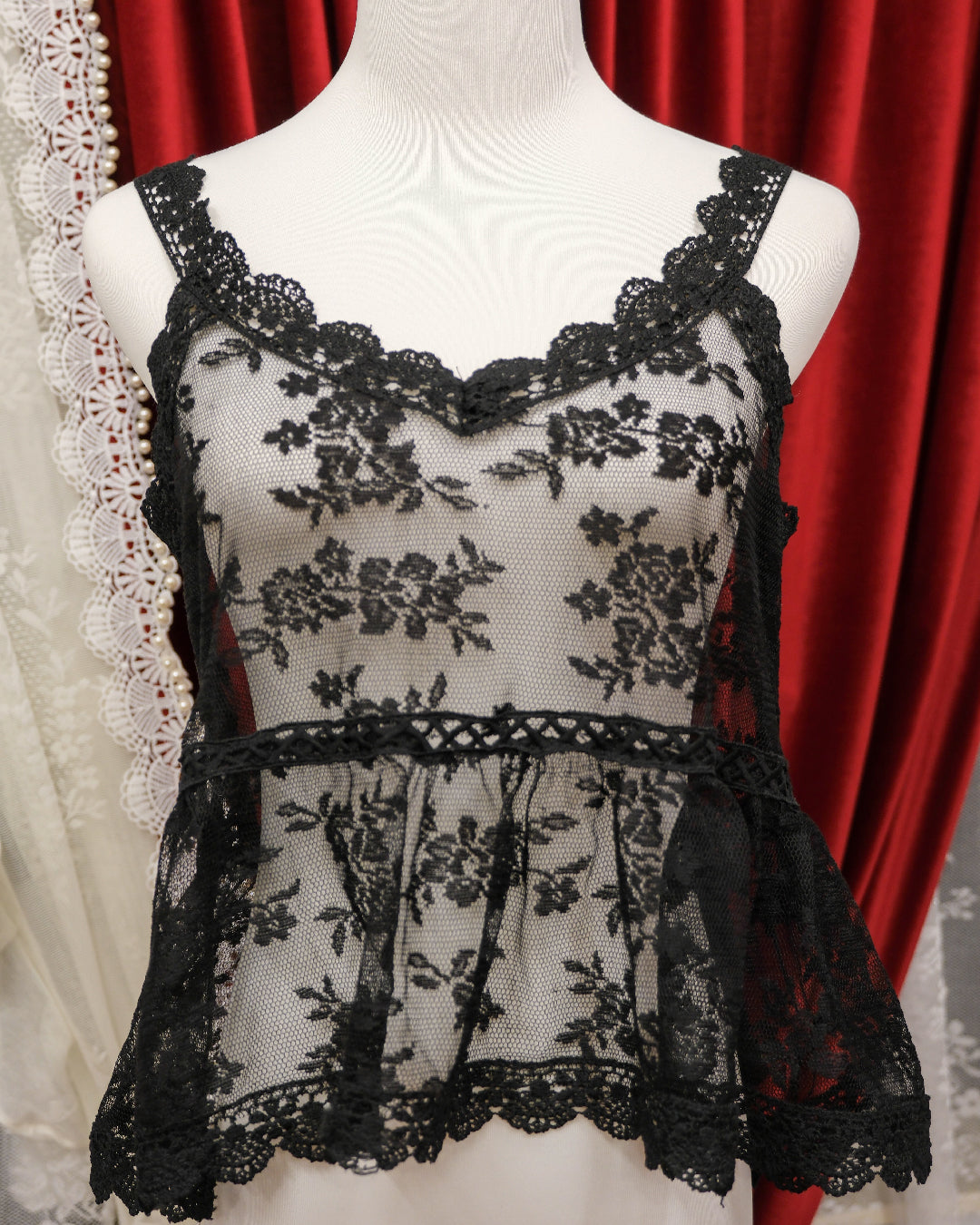 Black Lace Camisole Outer